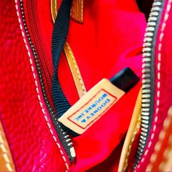 Dooney & Bourke Pebbled Grain Leather Front Pocket Crossbody/Satchel in Burgundy - Picture 11 of 16